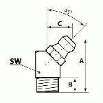 Пресс-масленка H2, 45° M 10 x 1, VZ, SK, SW 11 (упаковка 100 шт.), Pressol 15113140, фото 2