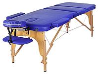 Массажный стол Atlas Sport 60 см складной 3-с деревянный + сумка в подарок (синий)