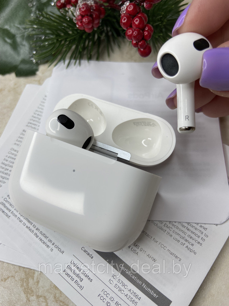 Беспроводные наушники AirPods 3 - фото 1 - id-p172645249