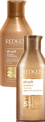 Комплект Редкен Олл Софт шампунь + кондиционер (300+300 ml) для питания и увлажнения сухих и ломких волос -