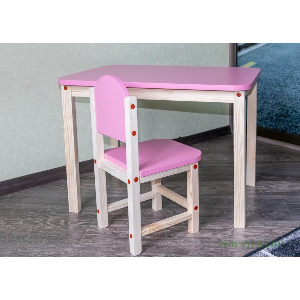 Комплект детский столик и стульчик «Розовая пантера» арт. KMPN-705050. Столешница 700х500 мм. Цвет розовый с - фото 1 - id-p172626229