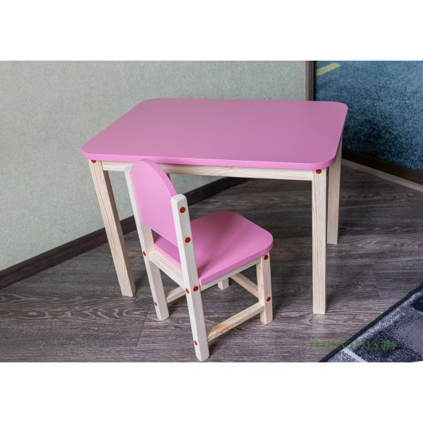 Комплект детский столик и стульчик «Розовая пантера» арт. KMPN-705050. Столешница 700х500 мм. Цвет розовый с - фото 2 - id-p172626229