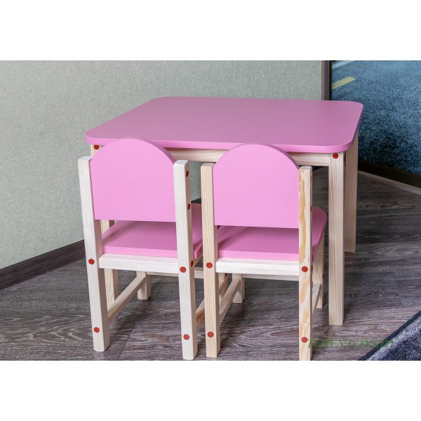 Комплект детский столик и два стульчика «Розовая пантера» арт. KMPN2-705050. Столешница 700х500 мм. Цвет - фото 1 - id-p172626231