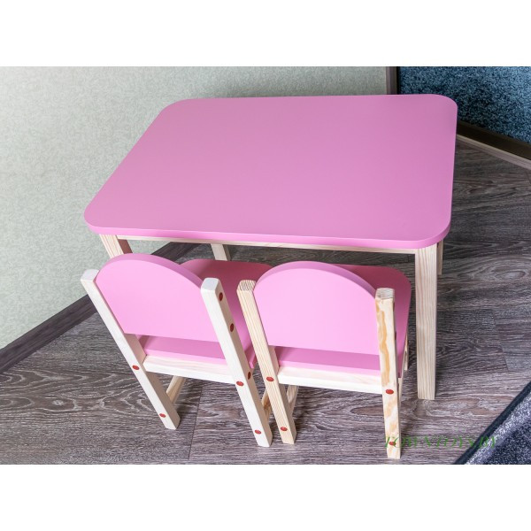 Комплект детский столик и два стульчика «Розовая пантера» арт. KMPN2-705050. Столешница 700х500 мм. Цвет - фото 2 - id-p172626231