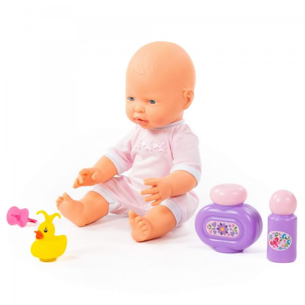 Детская игрушка Пупс "Весёлый" (35 см) с соской + набор для купания (3 элемента) (в коробке) арт. 78360 - фото 2 - id-p172626233