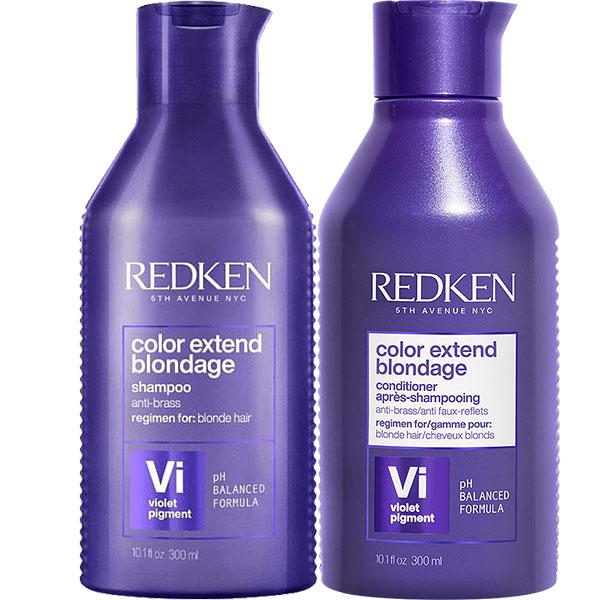 Комплект Редкен Колор Экстэнд Блондаж шампунь + кондиционер (300+300 ml) с ультрафиолетовым пигментом для - фото 2 - id-p166875507