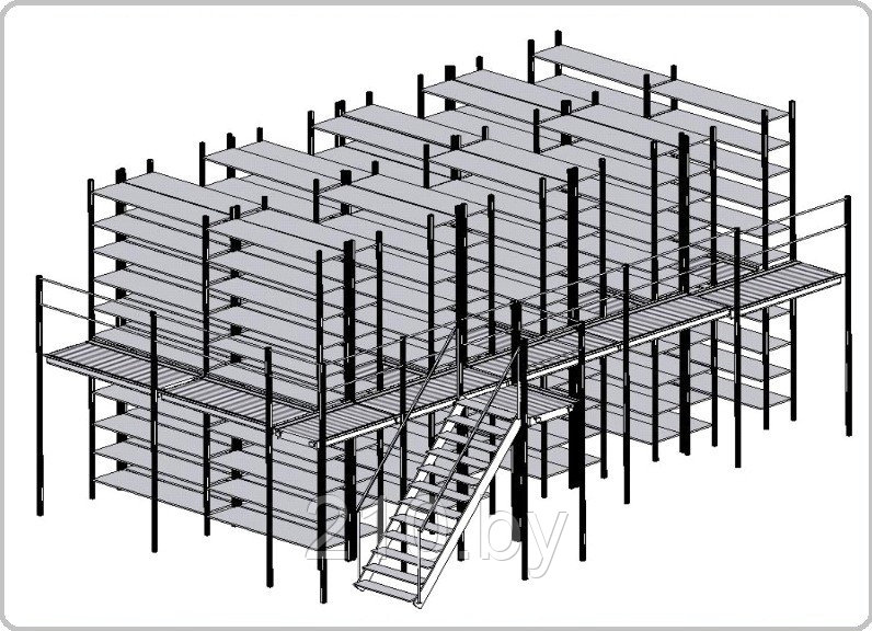 Стеллажи этажные (мезонин) - фото 3 - id-p20192200