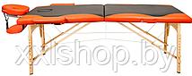 Массажный стол Atlas Sport складной 2-с деревянный 60 см + сумка в подарок (черно-оранжевый), фото 2