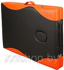 Массажный стол Atlas Sport складной 2-с деревянный 60 см + сумка в подарок (черно-оранжевый), фото 2