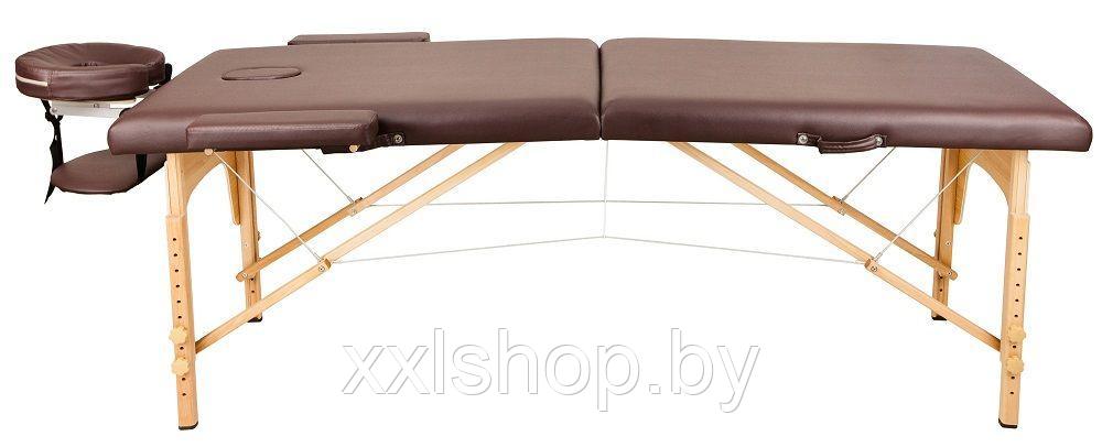 Массажный стол Atlas Sport складной 2-с деревянный 60 см + сумка в подарок (коричневый) - фото 2 - id-p172659101