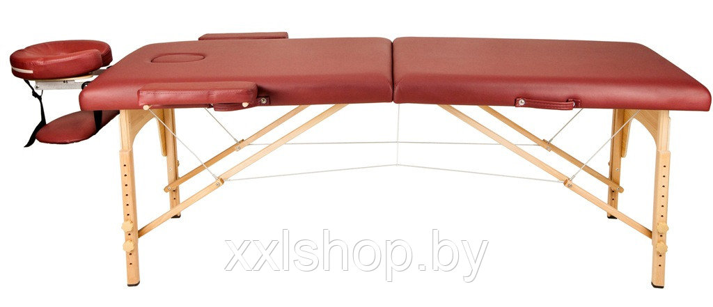 Массажный стол Atlas Sport складной 2-с деревянный 60 см + сумка в подарок (бургунди)