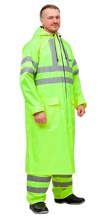 Плащ влагозащитный сигнальный с СОП ExtraVision WPL (225 гр/м2) лимонный, фото 2