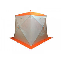 Зимняя палатка куб для рыбалки Пингвин Mr. Fisher 200*200 SТ (2-сл) в чехле с юбкой (бело-оранжевый), арт