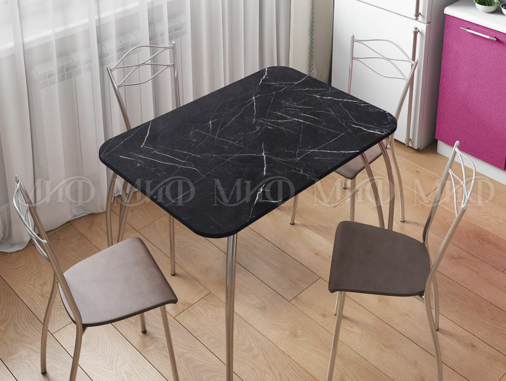Стол кухонный прямоугольный Мрамор черный - МиФ - фото 1 - id-p172666315