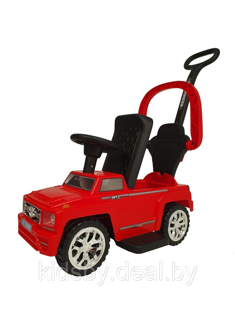 Детская машинка-каталка, толокар RiverToys Mercedes-Benz JY-Z08B (красный) c ручкой-управляшкой - фото 5 - id-p172680061