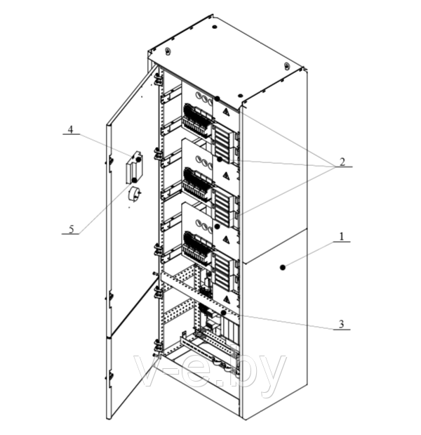 Общий вид шкафа автоматизированной конденсаторной установки АКУ
