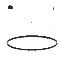 Подвесной светильник Byled серия Halo 1535 (75W, 220V, CRI>90, 1200mm, Черный корпус, Цвет: Теплый белый)