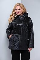 Женская осенняя черная большого размера куртка Shetti 2050 черный 50р.