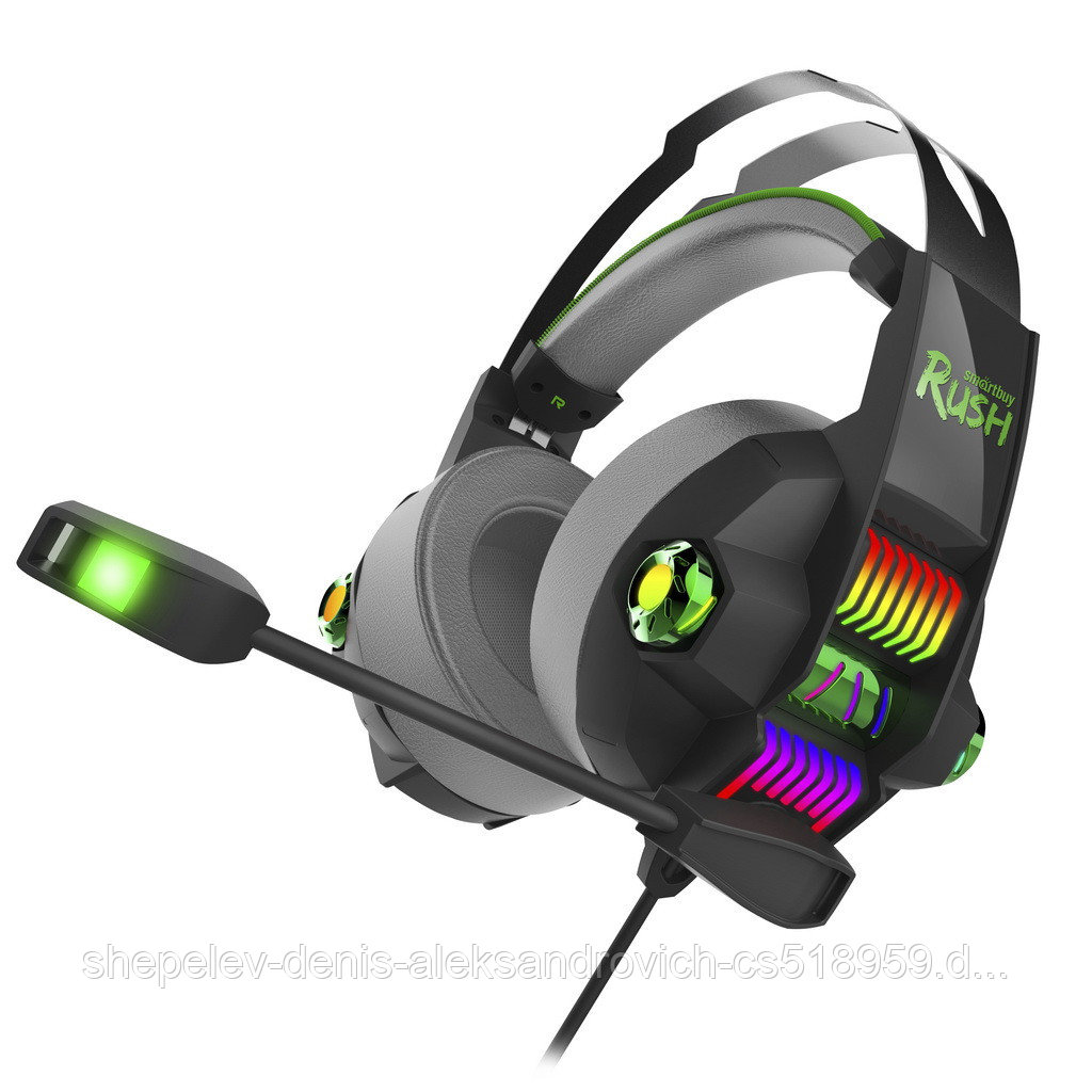 Игровая гарнитура Smartbuy RUSH STORMER черно-зеленая (SBHG-5200)