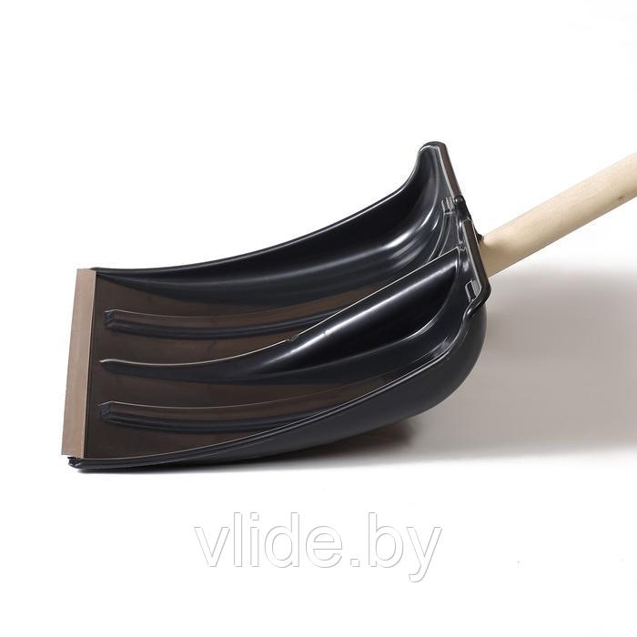 Лопата пластиковая, ковш 380 × 380 мм, с металлической планкой, с ручкой, «Витязь» - фото 3 - id-p172717630