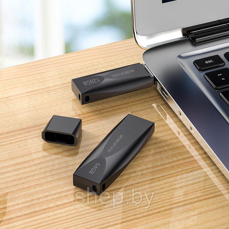 USB флэш-диск Borofone 32Gb BUD4 USB3.0 корпус пластик, цвет: черный - фото 3 - id-p172719133
