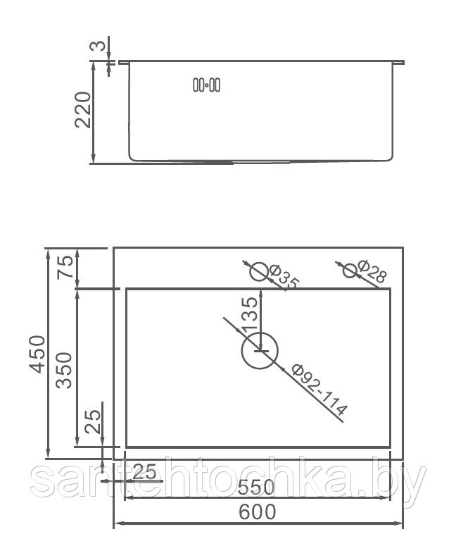 K36045B Кухонная мойка из нержавеющей стали Gerhans с PVD покрытием, графит - фото 2 - id-p172719258