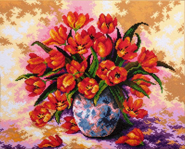 Картина стразами "Тюльпаны в вазе" - фото 1 - id-p20236123