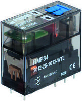 Реле RMP84-2012-25-1024-WT, 2CO, 8A(250VAC), 24VDC, мех. инд., тест- кнопка, IP40