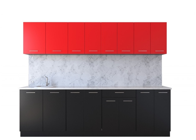 Кухня Лана (красный, черный) 2.6 м - фото 1 - id-p172740250