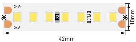 Светодиодная лента Byled LUX SMD2835, 168 LED/m, 17.3W/m, 24V, IP20