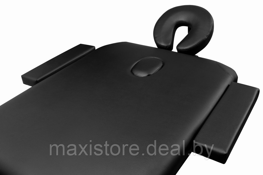 Складной 2-х секционный алюминиевый массажный стол BodyFit, черный 60 см (валик в комплекте) - фото 4 - id-p172121661