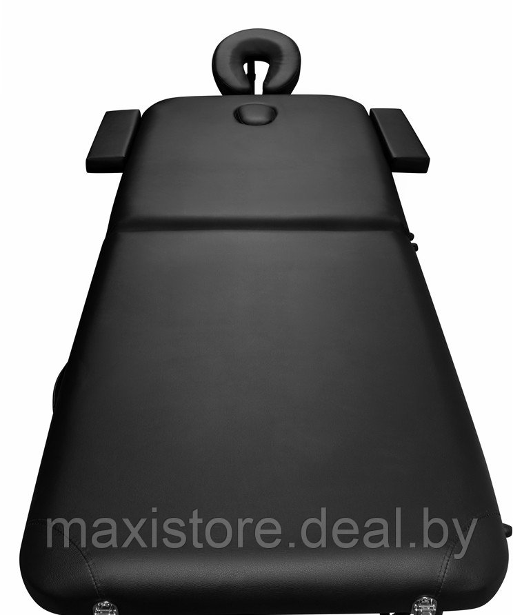 Складной 2-х секционный алюминиевый массажный стол BodyFit, черный 60 см (валик в комплекте) - фото 5 - id-p172121661