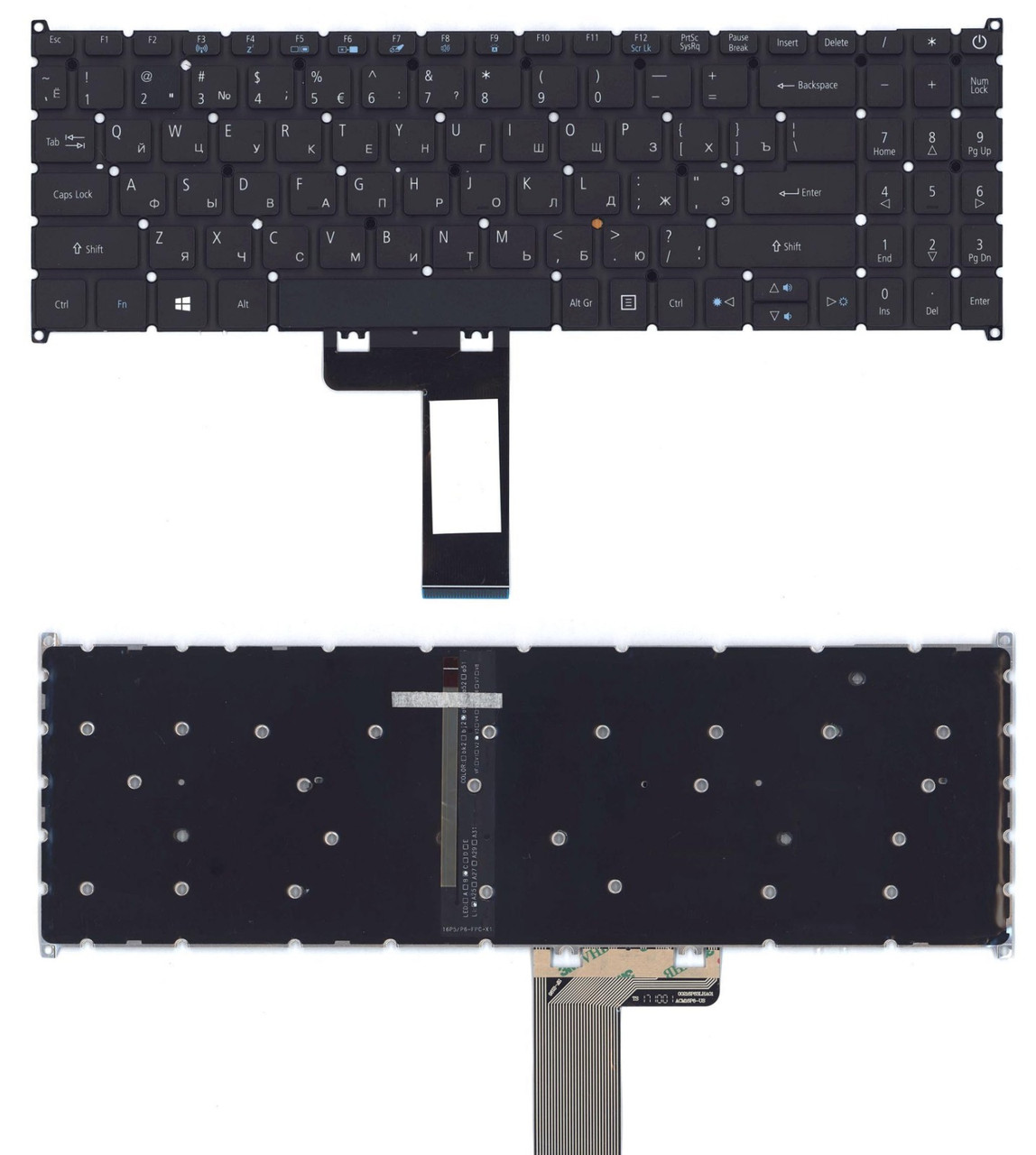 Клавиатура Acer Swift 3 SF315-51 черная с подсветкой - фото 1 - id-p172752235