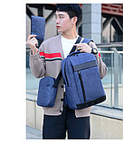 Дорожный набор( рюкзак, сумка с плечевым ремнем, клатч) Синий, фото 2