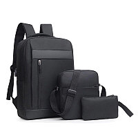 Дорожный набор( рюкзак, сумка с плечевым ремнем, клатч) Черный