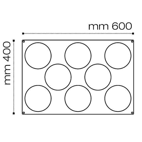 Форма силик. д/зам. и вып. "PAVOFLEX Флан" d140мм h30мм, 8 ячеек PX076