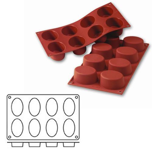 Форма силик. д/зам. и вып. "Овал" 75х55мм h35мм, 8 ячеек SF055/N