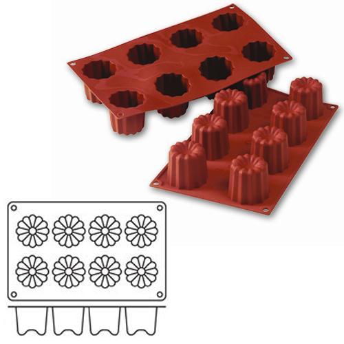 Форма силик. д/зам. и вып. "Цветы" d55мм 50мм, 8 ячеек SF050/N