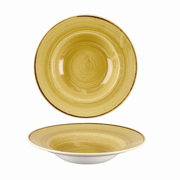 Тарелка для пасты 24см 0,28л, с широким бортом, Stonecast, цвет Mustard Seed Yellow SMSSVWBM1 - фото 1 - id-p172808630