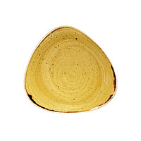 Тарелка мелкая треугольная 22,9см, без борта, Stonecast, цвет Mustard Seed Yellow SMSSTR91