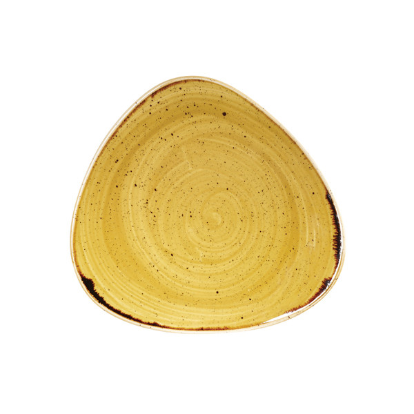 Тарелка мелкая треугольная 22,9см, без борта, Stonecast, цвет Mustard Seed Yellow SMSSTR91 - фото 1 - id-p172808639