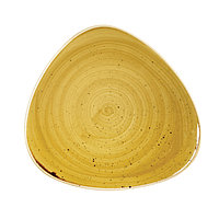 Тарелка мелкая треугольная 31,1см, без борта, Stonecast, цвет Mustard Seed Yellow SMSSTR121