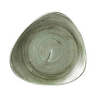 Тарелка мелкая треугольная 26,5см, без борта, Stonecast Patina, цвет Burnished Green PABGTR101