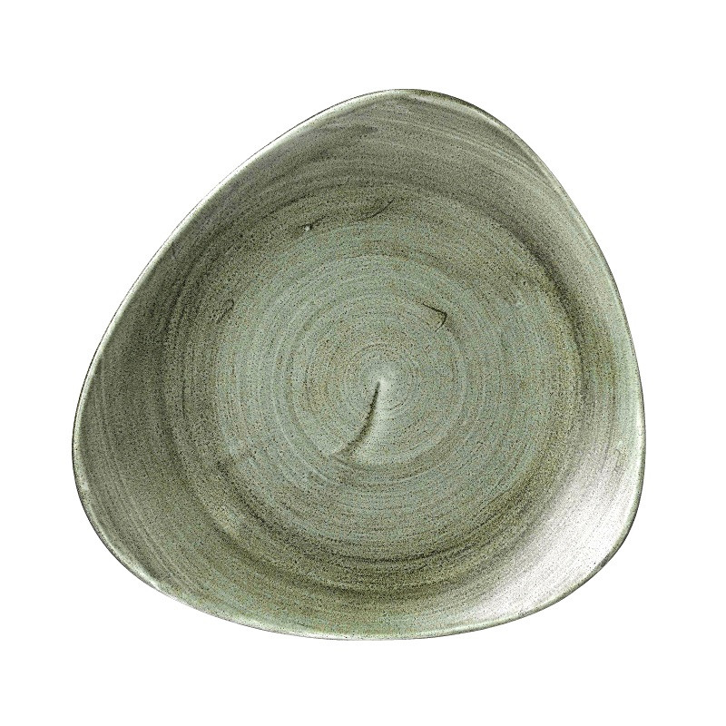 Тарелка мелкая треугольная 26,5см, без борта, Stonecast Patina, цвет Burnished Green PABGTR101 - фото 1 - id-p172808719