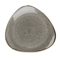 Тарелка мелкая треугольная 22,9см, без борта, Stonecast, цвет Peppercorn Grey SPGSTR91