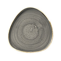 Тарелка треугольная мелкая CHEFS Walled 20см h2см, с прямым бортом, Stonecast, цвет Peppercorn Grey