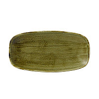 Блюдо прямоугольное CHEFS 35,5х18,9см, без борта, Stonecast Plume, цвет Olive PLGRXO141