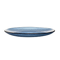 Тарелка мелкая "Волна" 29,5см, без борта, стекло, ISLA Glass, цвет Ocean Blue GLBLOP291