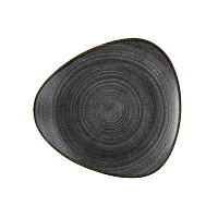 Тарелка мелкая треугольная 26,5см, без борта, Stonecast Raw, цвет Black SRBLTR101
