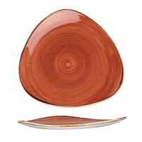 Тарелка мелкая треугольная 22,9см, без борта, Stonecast, цвет Spiced Orange SSOSTR91